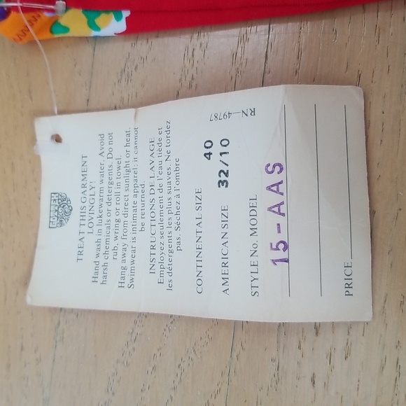 Vintage Floral Red Swim Suit Tie Halter NWT - Picture 5 of 10